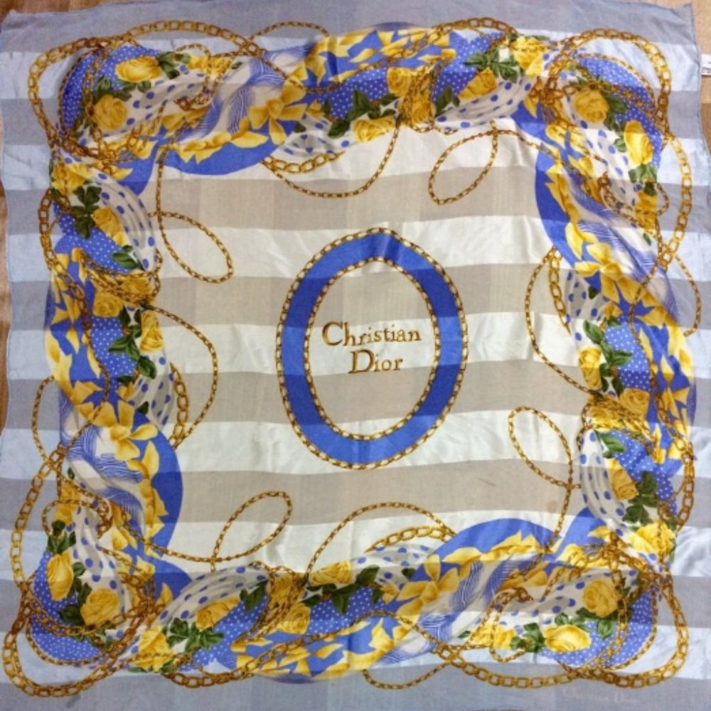 CHRISTIAN DIOR Silk Scarf 34 Inches